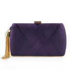 Evening Clutch Satin Finish Removable Shoulder Strap Magnetic Closure