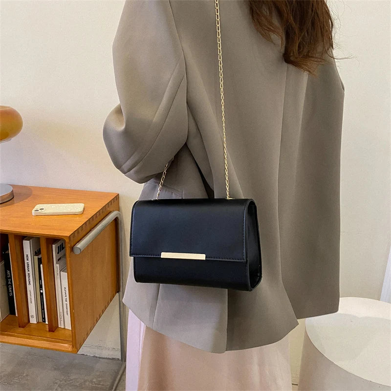 Evening Clutch Synthetic Leather Removable Chain Strap