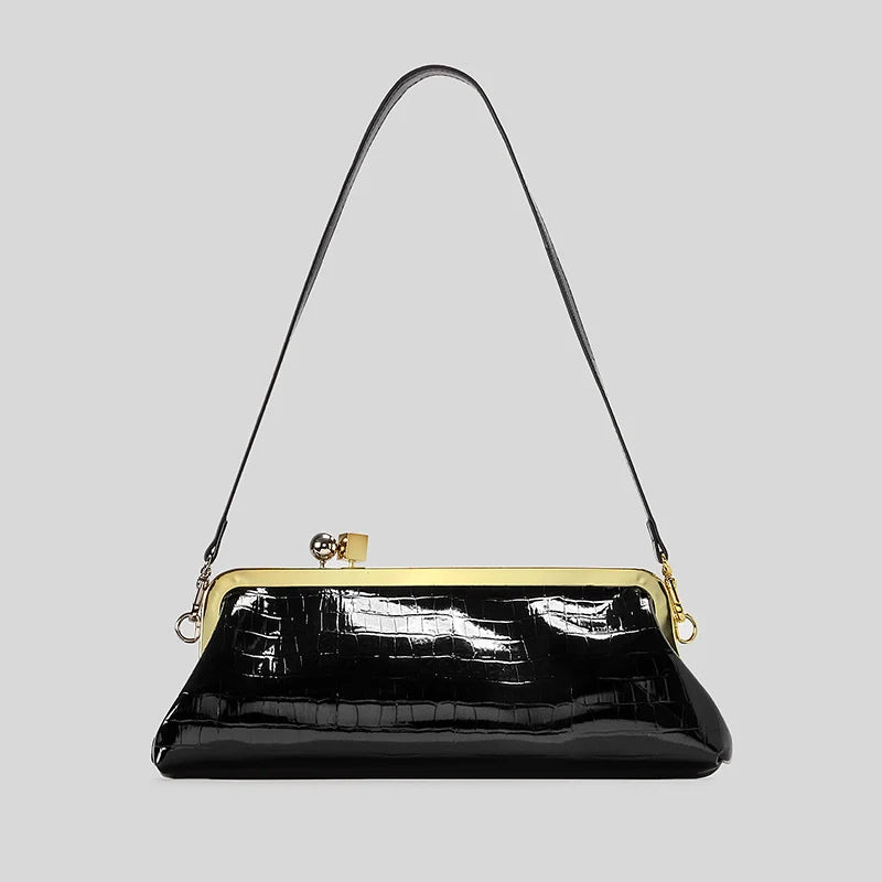 Evening Handbag Patent Leather Detachable Strap Clutch Crossbody