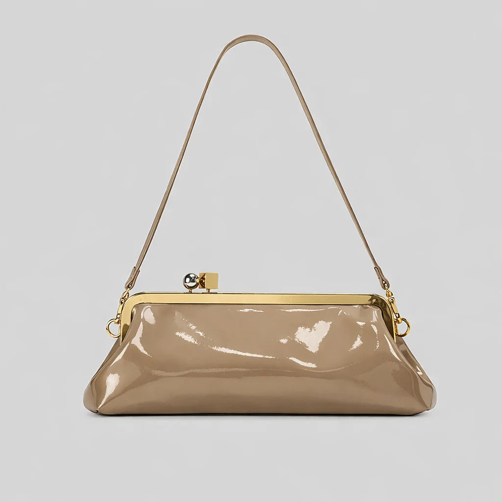 Evening Handbag Patent Leather Detachable Strap Clutch Crossbody