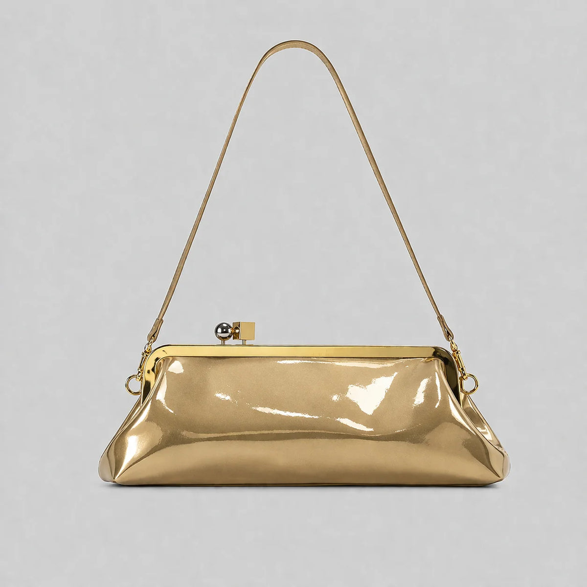 Evening Handbag Patent Leather Detachable Strap Clutch Crossbody