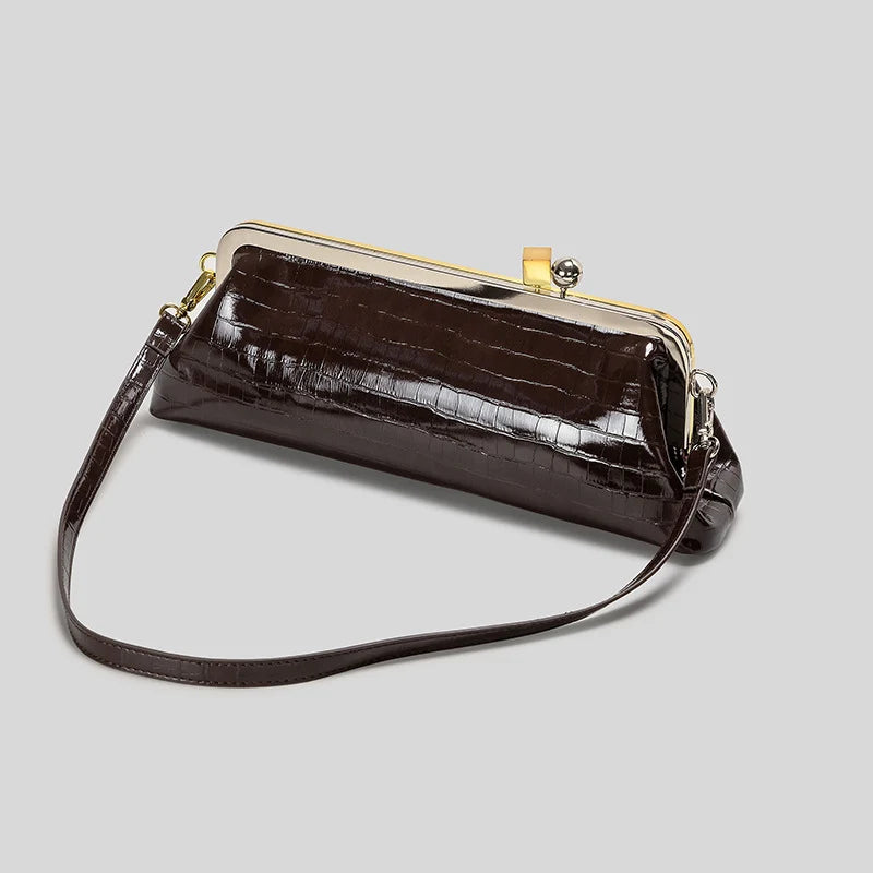Evening Handbag Patent Leather Detachable Strap Clutch Crossbody