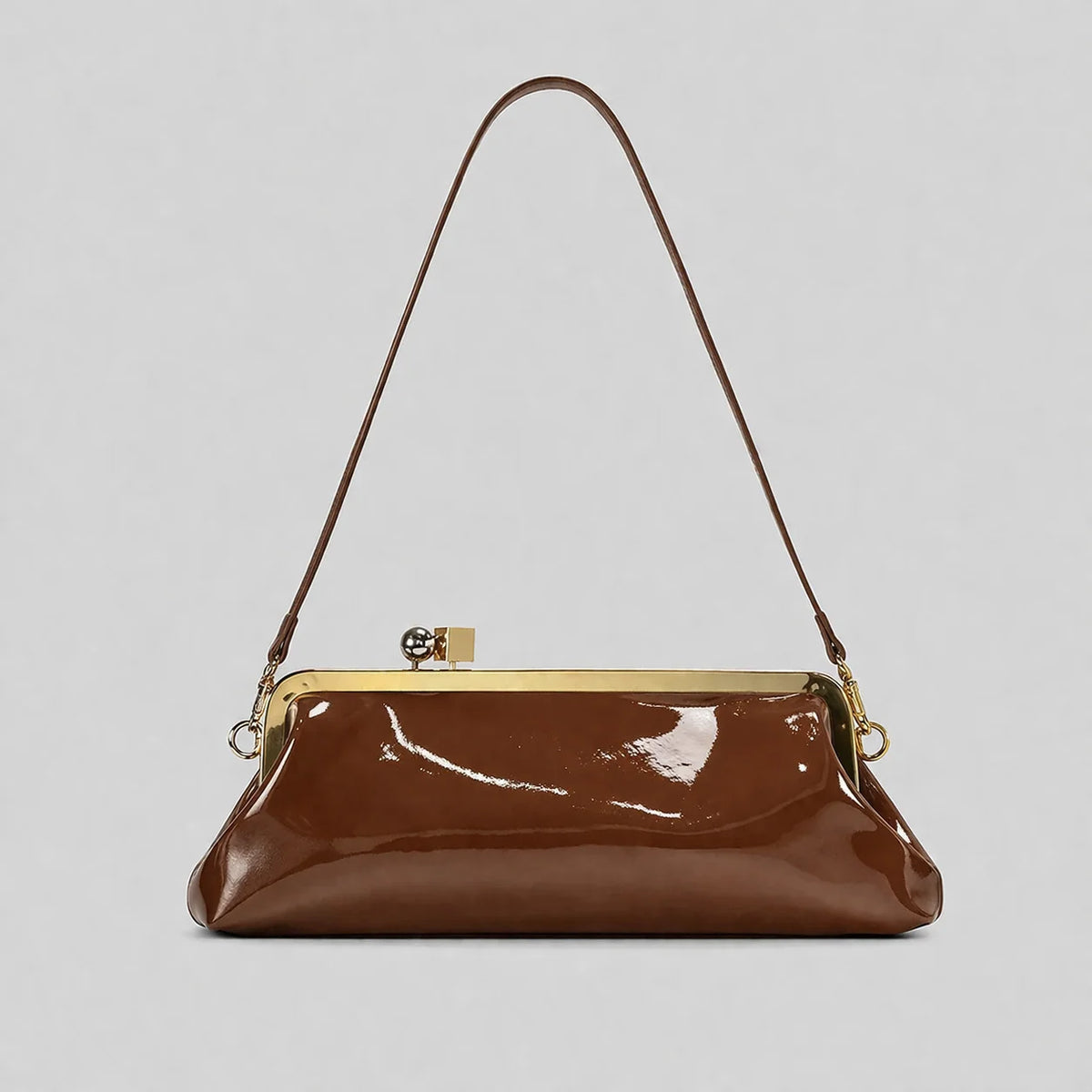 Evening Handbag Patent Leather Detachable Strap Clutch Crossbody