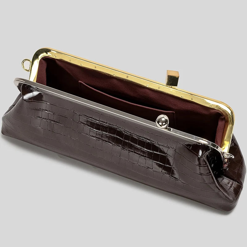 Evening Handbag Patent Leather Detachable Strap Clutch Crossbody