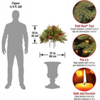Evergreen Urn Filler Pre-Lit Battery-Operated With Timer