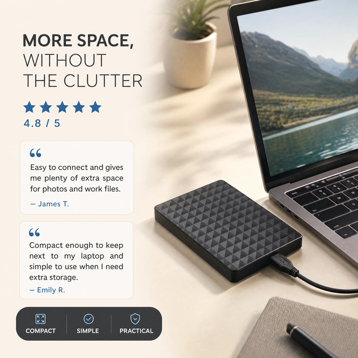 External Hard Drive 10TB USB 3.0 Portable Storage