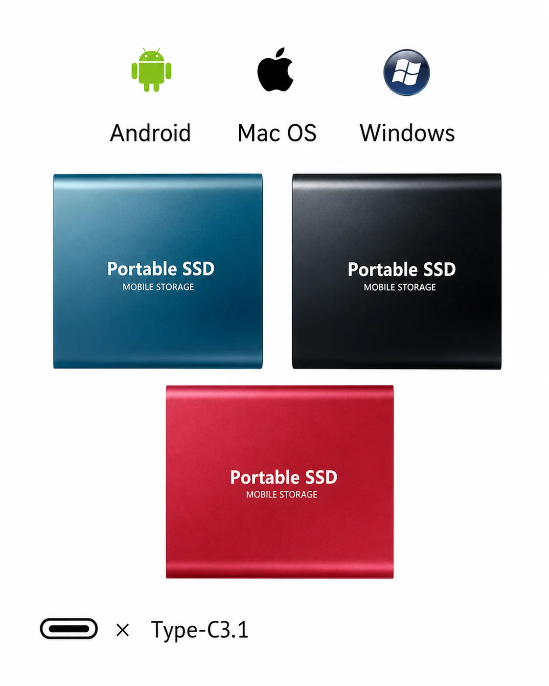 External SSD 128 TB USB-C 540 MB/s Transfers