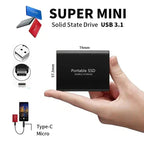 External SSD Drive 128TB 540 MB/s Shock-Resistant