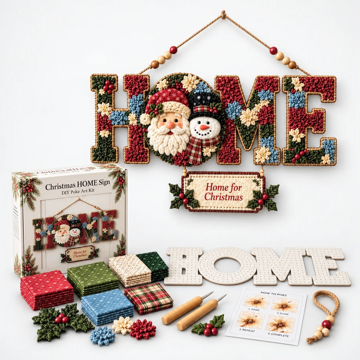 Fabric Picture Kit No-Sew Pre-Cut Fabric & Poke Tool