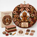 Fabric Wreath Kit 30cm No-Sew Self-Folding Felt Foam Base