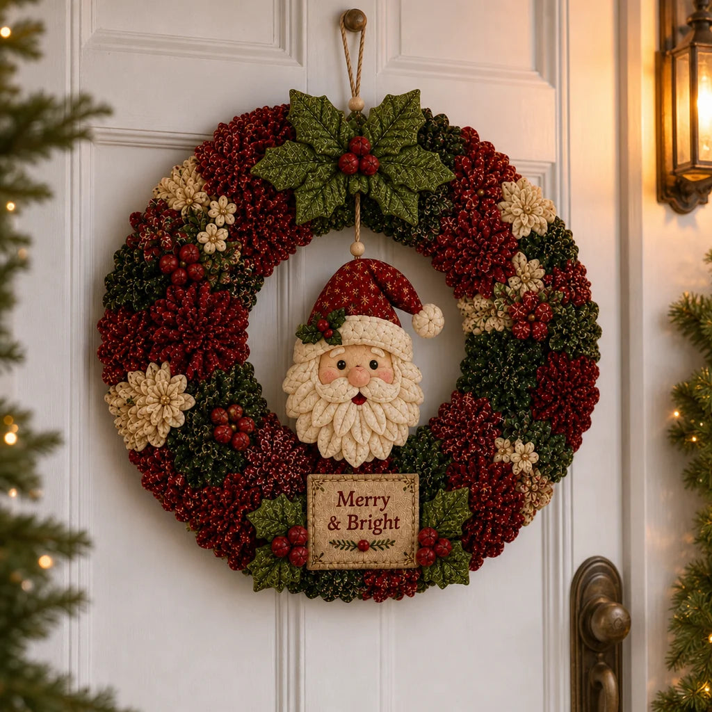 Fabric Wreath Kit 30cm No-Sew Self-Folding Felt Foam Base