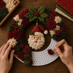 Fabric Wreath Kit 30cm No-Sew Self-Folding Felt Foam Base