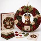 Fabric Wreath Kit 30cm No-Sew Self-Folding Felt Foam Base