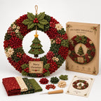 Fabric Wreath Kit 30cm No-Sew Self-Folding Felt Foam Base