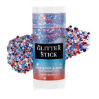 Face & Body Glitter Stick Patriotic Tri-Color Sweat-Resistant Non-Toxic