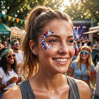 Face & Body Glitter Stick Patriotic Tri-Color Sweat-Resistant Non-Toxic