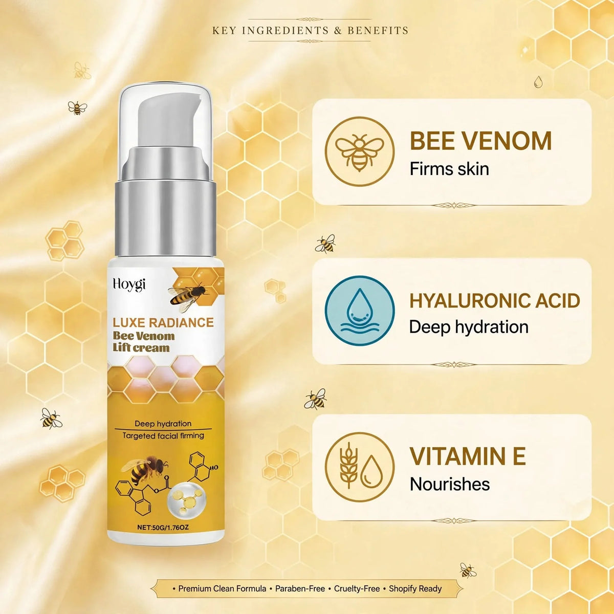 Face Cream Set Bee Peptide Gua Sha Tool