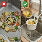 Faucet Strainer Slide-On Bracket Hands-Free Emptying Dishwasher-Safe