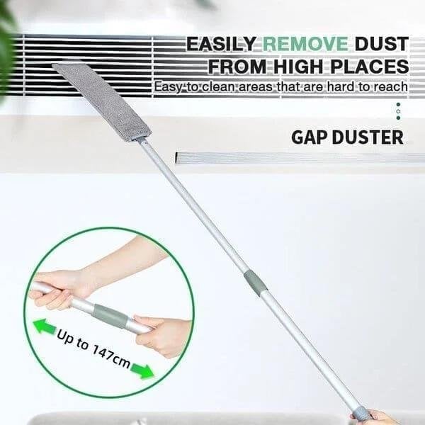 Feather Duster Telescopic Stainless Steel Handle Removable Microfiber Cover