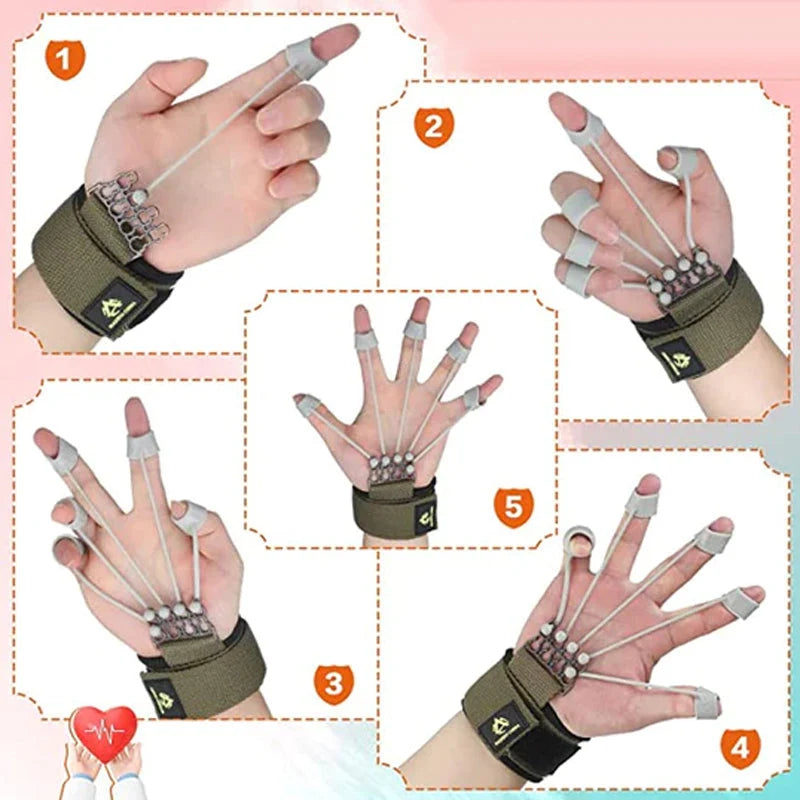 Finger Trainer 3 Resistance Levels Ergonomic Adjustable Wrist Strap