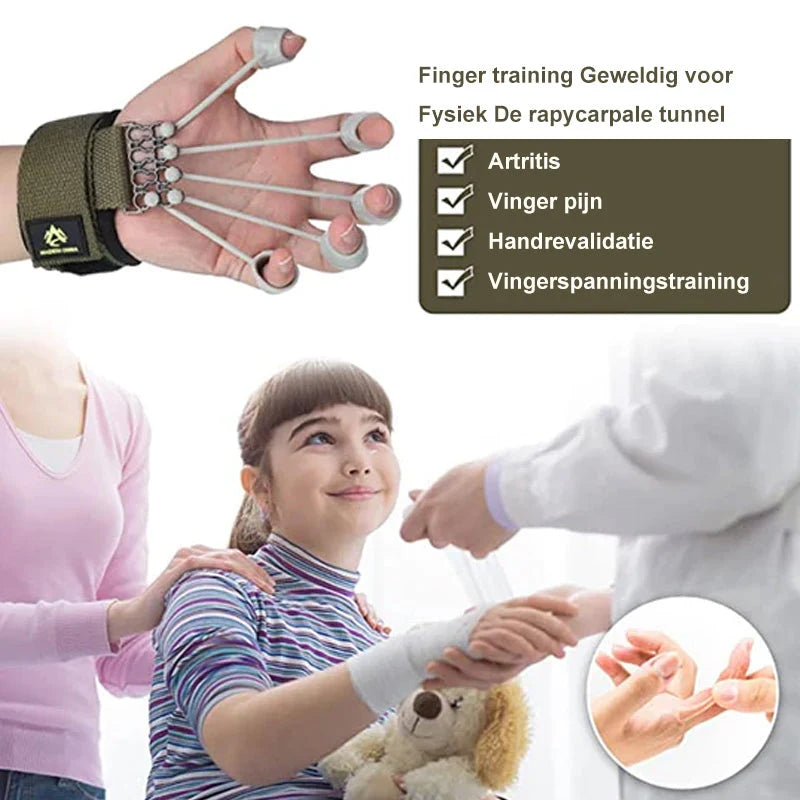 Finger Trainer 3 Resistance Levels Ergonomic Adjustable Wrist Strap
