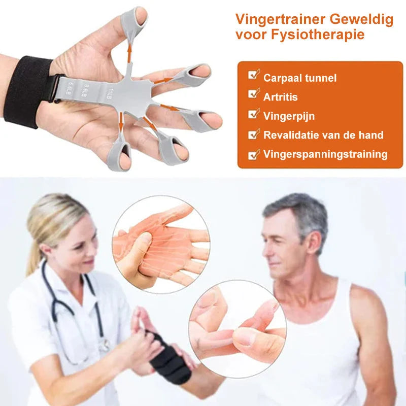 Finger Trainer 3 Resistance Levels Ergonomic Adjustable Wrist Strap