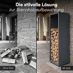 Firewood Rack Galvanized Steel Weather-Resistant Adjustable Feet