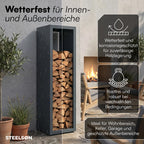 Firewood Rack Galvanized Steel Weather-Resistant Adjustable Feet