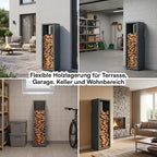 Firewood Rack Galvanized Steel Weather-Resistant Adjustable Feet