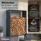 Firewood Rack Galvanized Steel Weather-Resistant Adjustable Feet