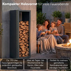 Firewood Rack Galvanized Steel Weather-Resistant Adjustable Feet