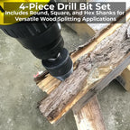 Firewood Splitter Drill Bit High-Carbon Steel Non-Slip Thread