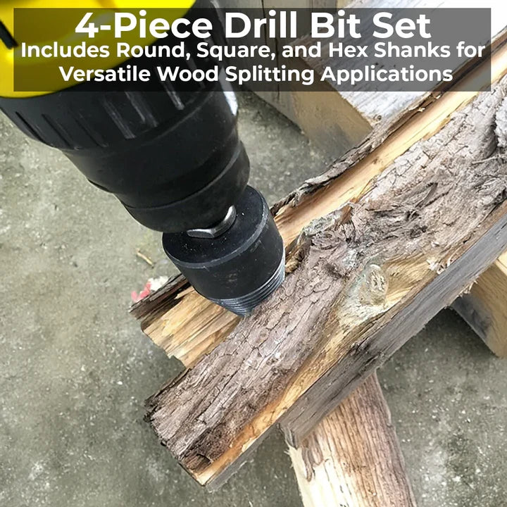 Firewood Splitter Drill Bit High-Carbon Steel Non-Slip Thread