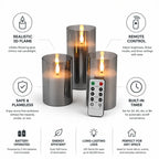 Flameless LED Candle 3D Flickering Flame Remote & Timer