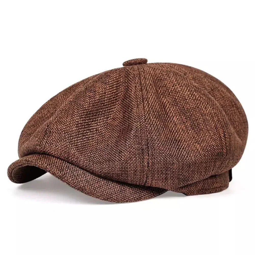 Flat Cap Cotton Newsboy Style Breathable & Retro