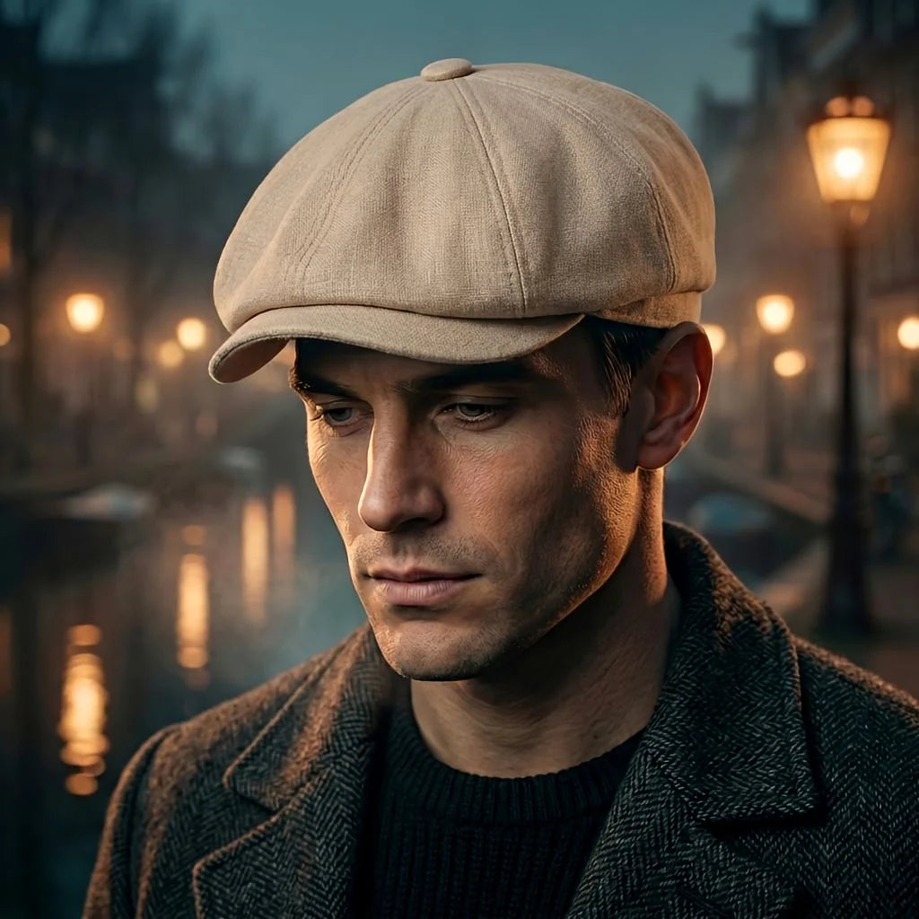 Flat Cap Cotton Newsboy Style Breathable & Retro