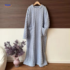 Fleece Blanket Dress Coral Fleece Long Sleeves Front Pockets