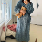 Fleece Blanket Dress Coral Fleece Long Sleeves Front Pockets