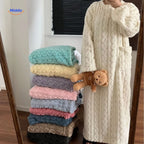 Fleece Blanket Dress Coral Fleece Long Sleeves Front Pockets