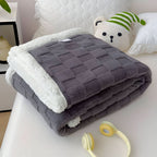 Fleece Blanket Reversible Checkered Soft Machine Washable