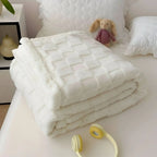 Fleece Blanket Reversible Checkered Soft Machine Washable