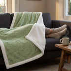 Fleece Blanket Reversible Checkered Soft Machine Washable