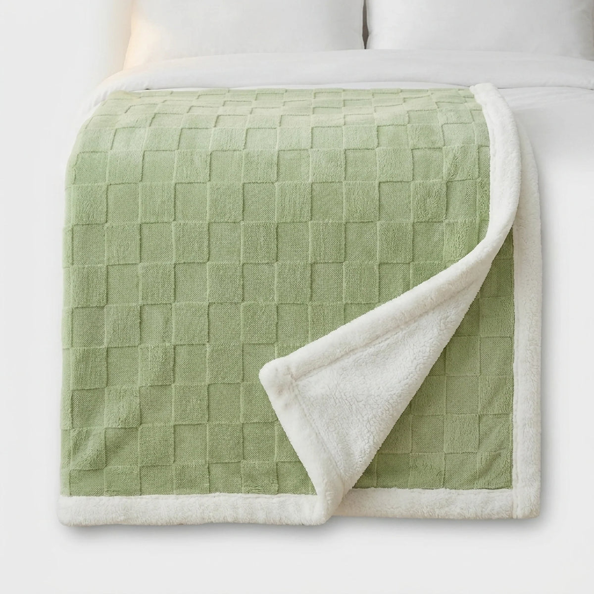 Fleece Blanket Reversible Checkered Soft Machine Washable