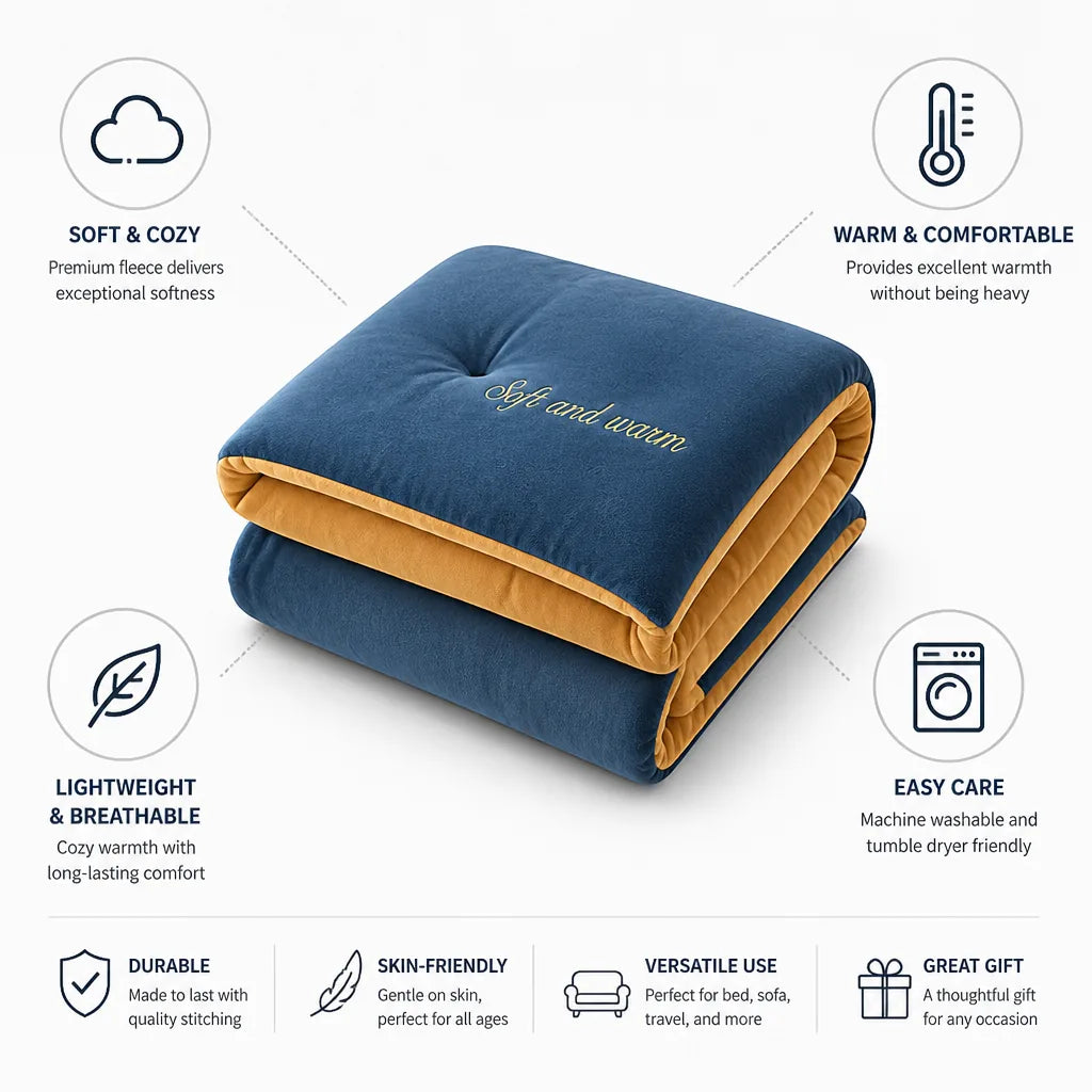 Fleece Blanket Soft & Warm All-Season Machine Washable