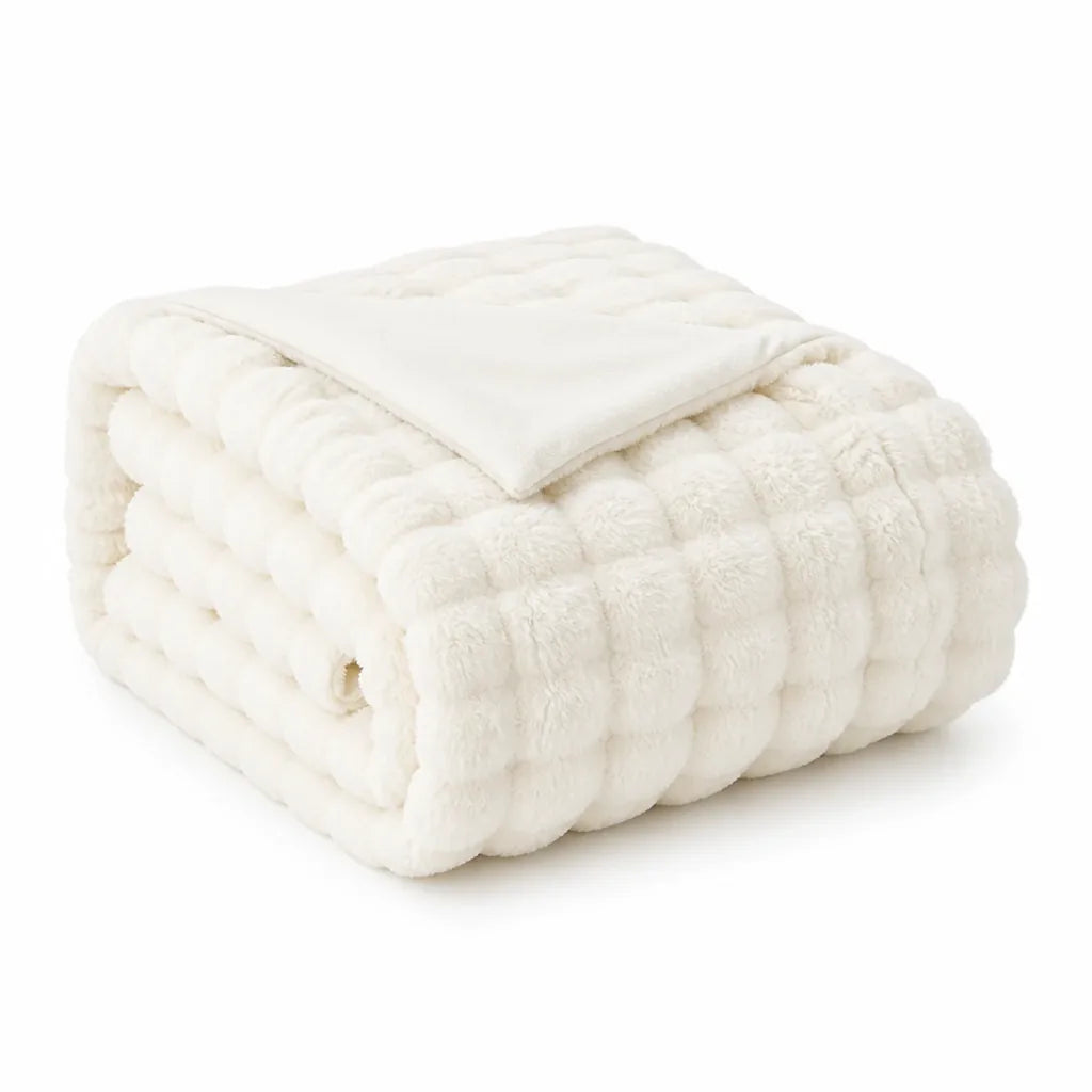 Fleece Blanket Ultra-Soft Reversible Rabbit & Milk Velvet