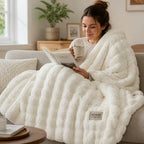 Fleece Blanket Ultra-Soft Reversible Rabbit & Milk Velvet