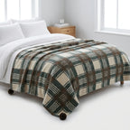 Fleece Throw Blanket Soft Nordic Plaid 59.1 × 70.9 In