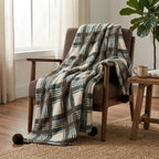 Fleece Throw Blanket Soft Nordic Plaid 59.1 × 70.9 In