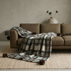 Fleece Throw Blanket Soft Nordic Plaid 59.1 × 70.9 In