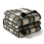 Fleece Throw Blanket Soft Nordic Plaid 59.1 × 70.9 In